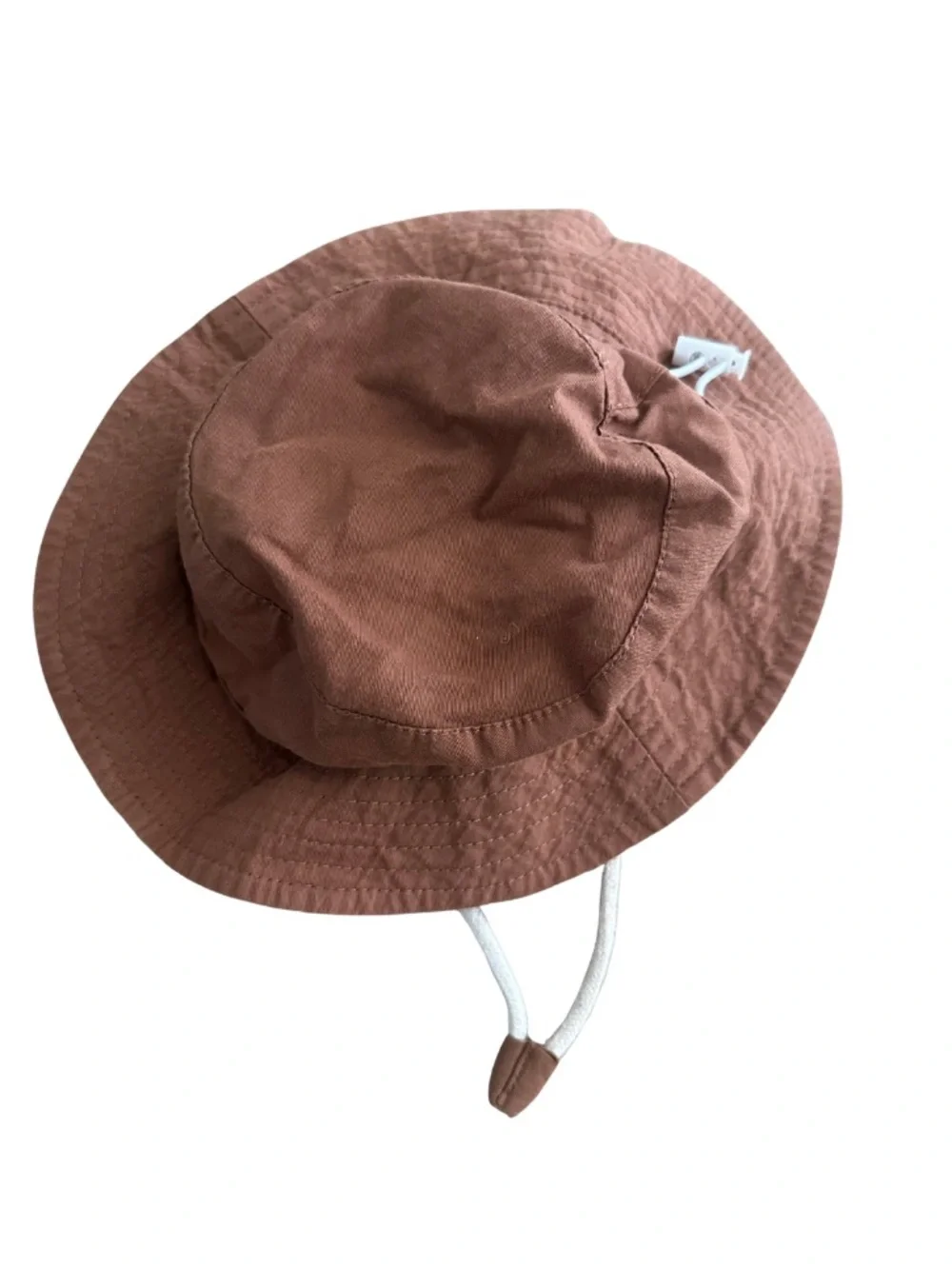 Rylee + Cru Rust Brown Bucket Sun Hat with Chin Cord